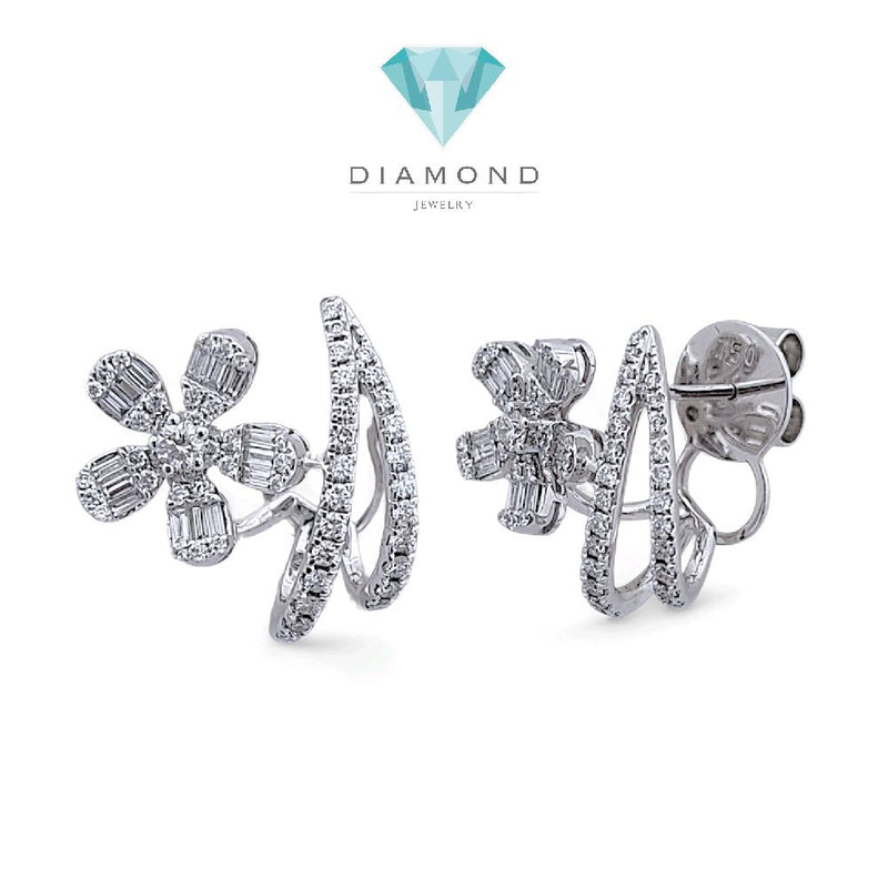 Flower Diamond Earring 18K / Anting Bunga Berlian 18K / Diamond Jewelry 396AB9100VIONLS -HT