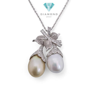 Liontin Double Colour Pearl Diamond 18K / Diamond Jewelry