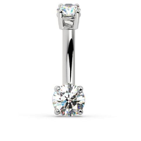 Piercing Diamond solitaire  Belly button-18k-Diamond Jewelry