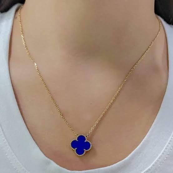 Clover lapis lazuli blue alhambra vc vintage 18k gold-Diamond Jewelry