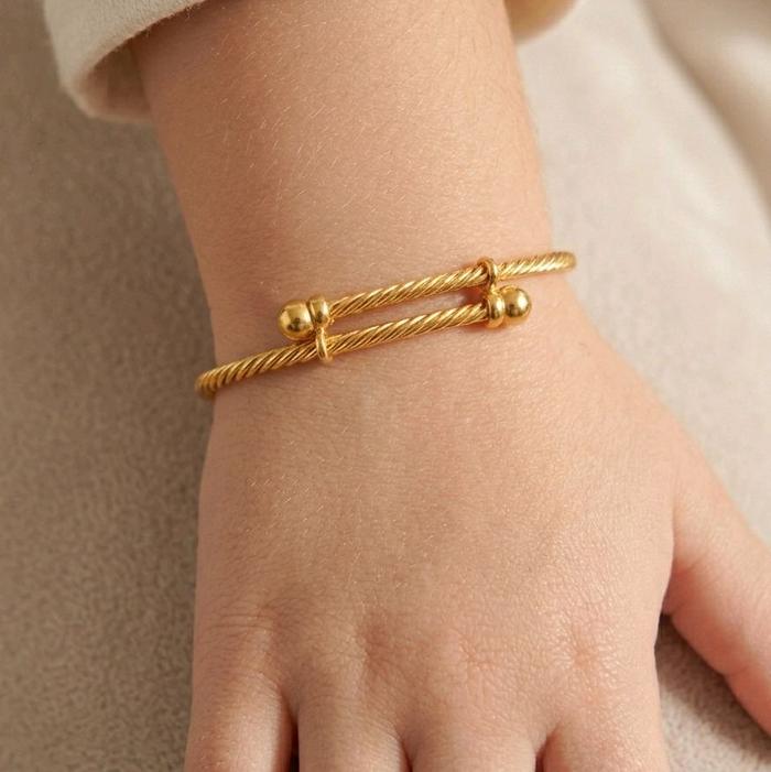 Kids Gold Bangle 16K / Gelang Emas Anak 16K /  Diamond Jewelry / 491GMS151LS