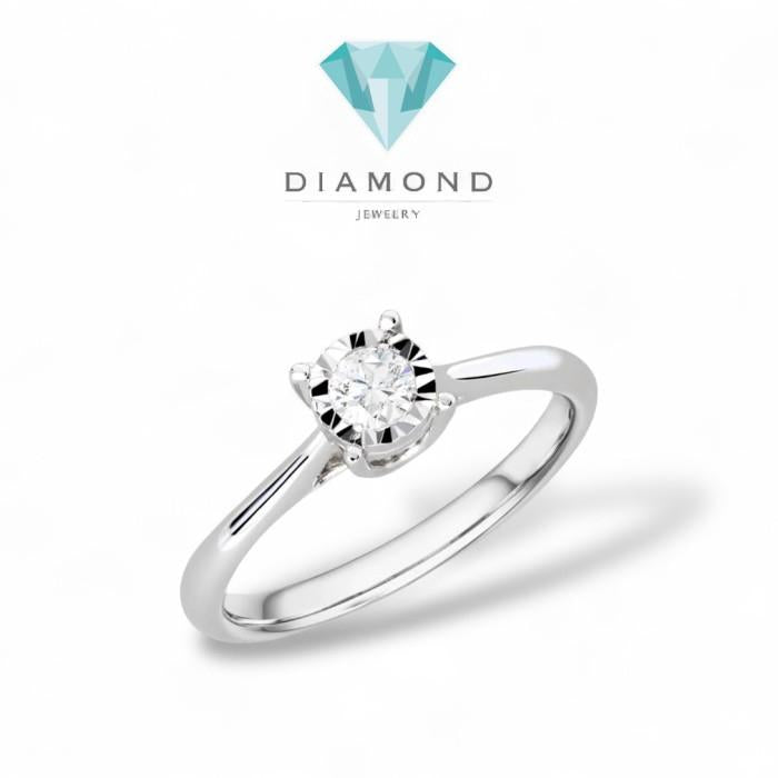 Solitaire diamond ring 18k /cincin berlian satu mata/cincin berlian solitaire/cincin emas putih berlian eropa white gold-Diamond Jewelry