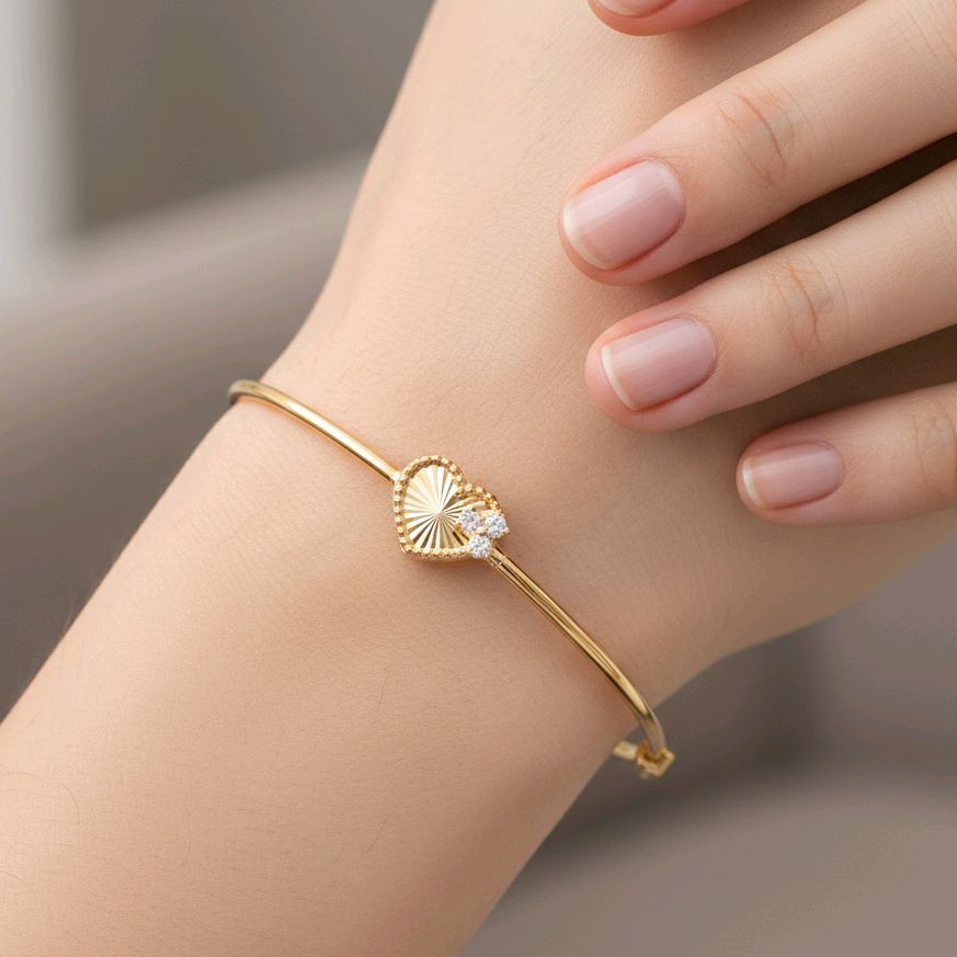 Heart Bangle 16K / Gelang Hati 16K / Diamond Jewelry / 468GMS326LS