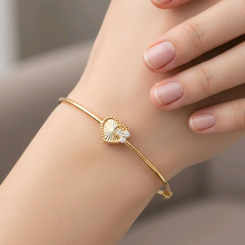 Heart Bangle 16K / Gelang Hati 16K / Diamond Jewelry / 468GMS326LS