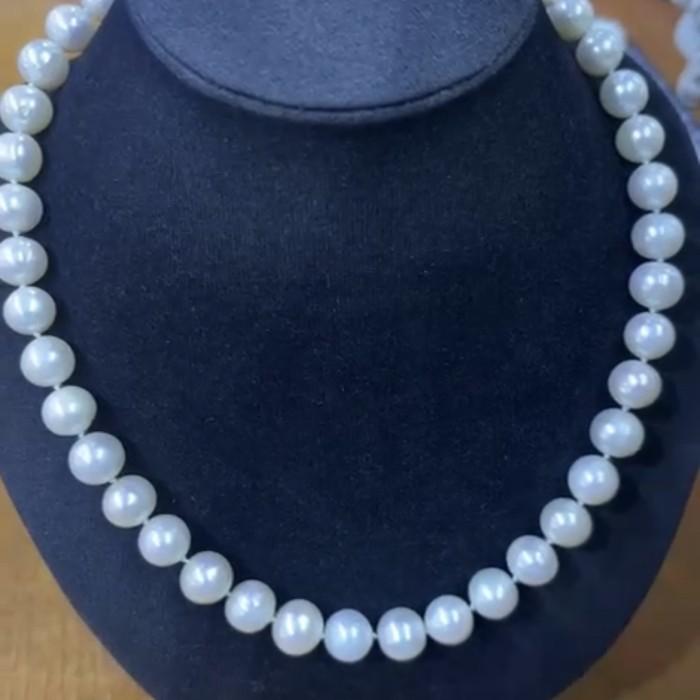 South sea pearl 13-15 mm milk white Necklace Diamond Jewelry