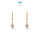 Rhombus Shaped Gold Hanging Earring 16K / Anting Gantung Emas Bentuk Belah Ketupat 16K / Diamond Jewelr / 433AMS103LS