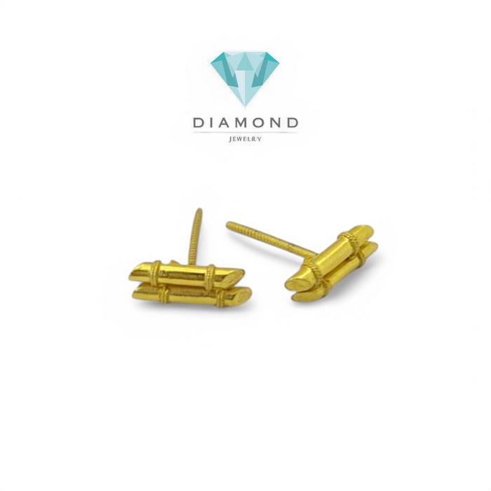 Anting Mas Model Kayu 23K-Diamond Jewelry