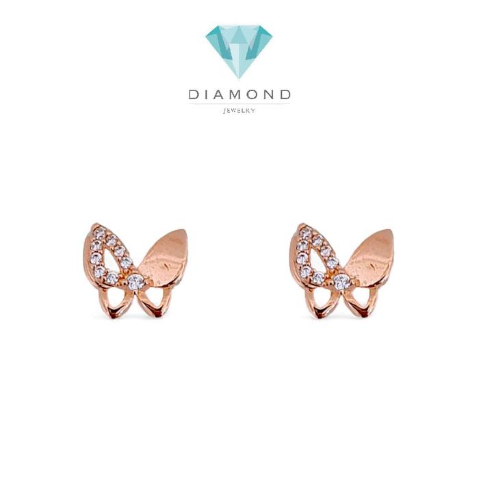 Butterfly Gold Earring 750K / Anting Emas Kupu-kupu 750K / Diamond Jewelry 405AMS184LS-HT