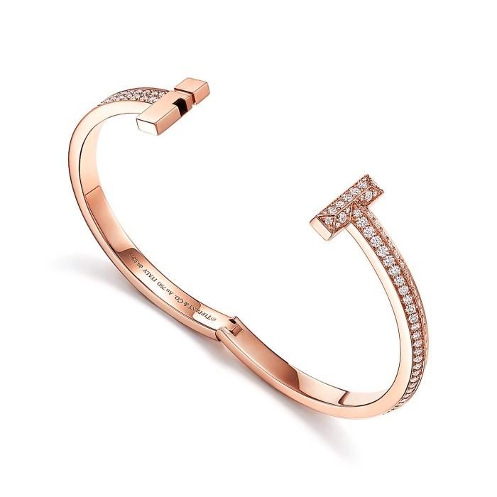 T1 Full diamond bangle with 18 K Rose Gold Diamond Jewelry