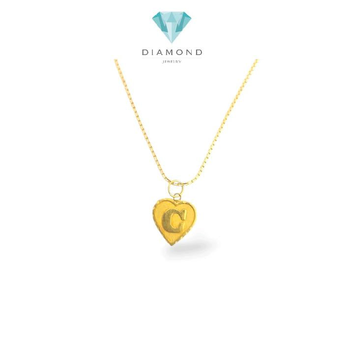 Gold Love Letter C Pendants 23K / Liontin Love Emas Huruf C 23K / Diamond Jewelry / 244LMSWP1