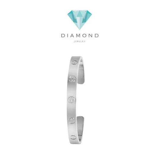 Love bangle open cuff 18k gold-Diamond Jewelry