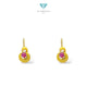 Small Ruby Vermeil Gold Earrings 23K / Anting Emas Ruby Vermeil Kecil 23K / Diamond Jewelry / 362AMSWP1