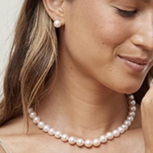 South sea pearl 13-15 mm milk white Necklace Diamond Jewelry