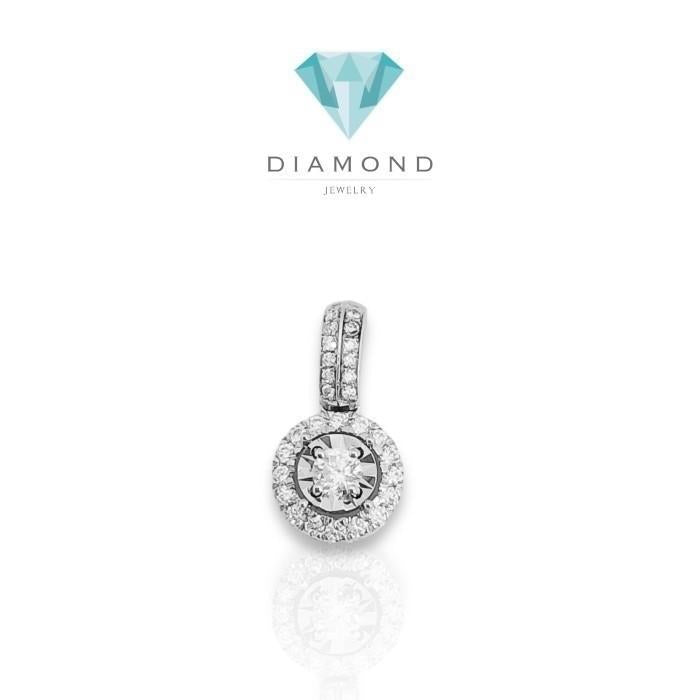 Solitaire illusion 1 crt diamond pendant 18k-Diamond Jewelry