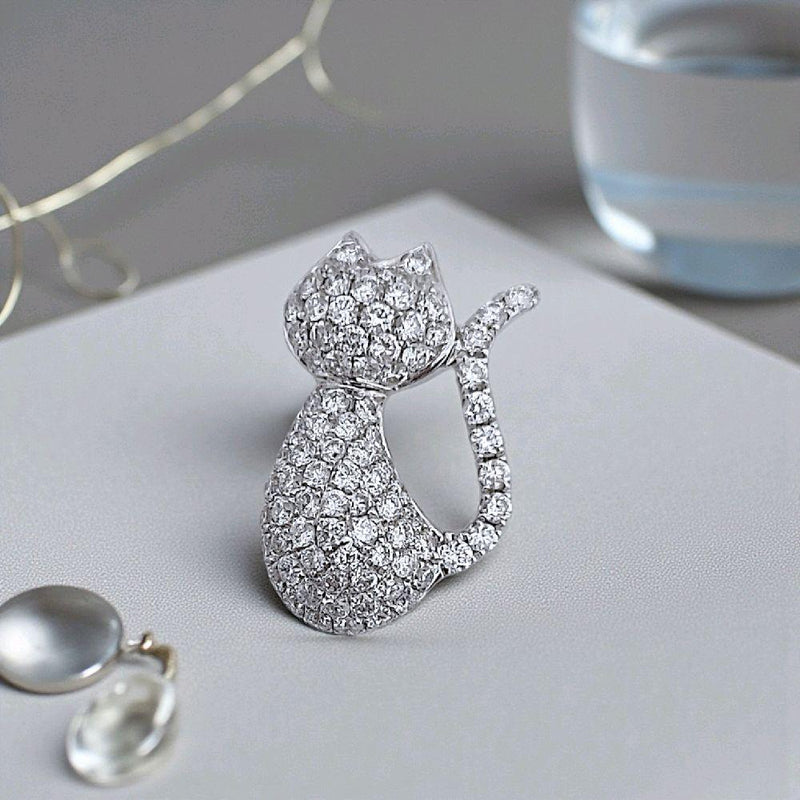 Cat Diamond Pendant 18K / Liontin Berlian Kucing 18K / Diamond Jewelry 7LBM1550WPLS - HT