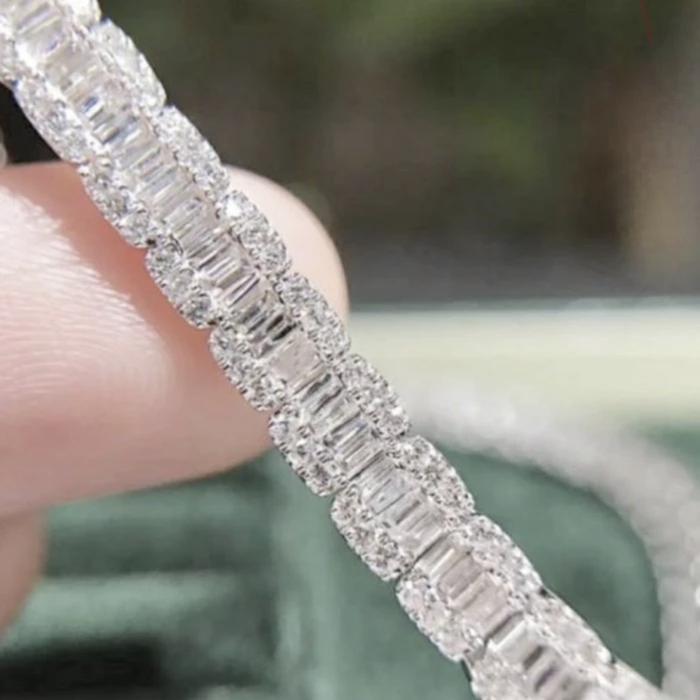 Emerald baguette tennis diamond bracelet 18k-Diamond Jewelry