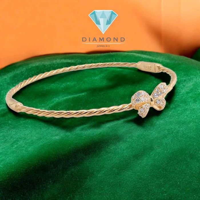 Gelang Emas Sirkon Model Pita-Diamond Jewelry-436GMS529LS