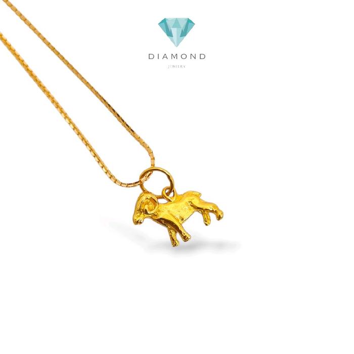 Gold Goat Pendant 23K / Lion Emas Kambinh 23K / Diamond Jewelry / 256LMSWP2