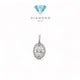 Oval solitaire piecut diamond pendant-18k-Diamond Jewelry