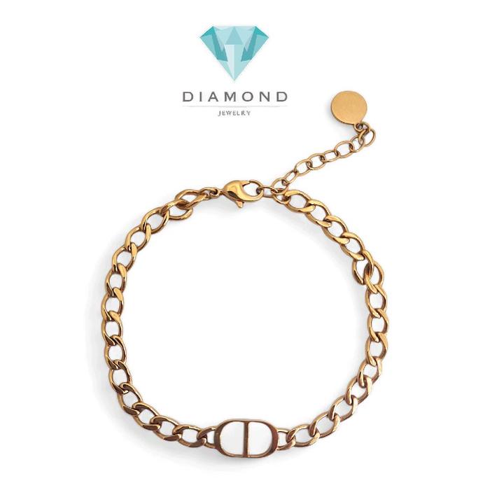 Chain CD Gold Bracelet 18K-Diamond Jewelry-12GBD1238RB