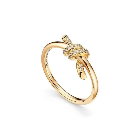 Tif knot Diamond Ring 18K gold Diamond Jewelry