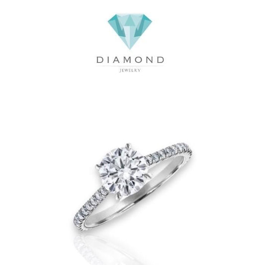 Solitaire lab ground diamond ring 18k-Elsy Jewelry