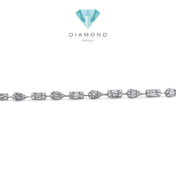 Multishape Baguette Diamond Bracelet 18K / Gelang Berlian Multishape Baguette 18K / Diamond Jewelry 404GB1860PRLS - HT