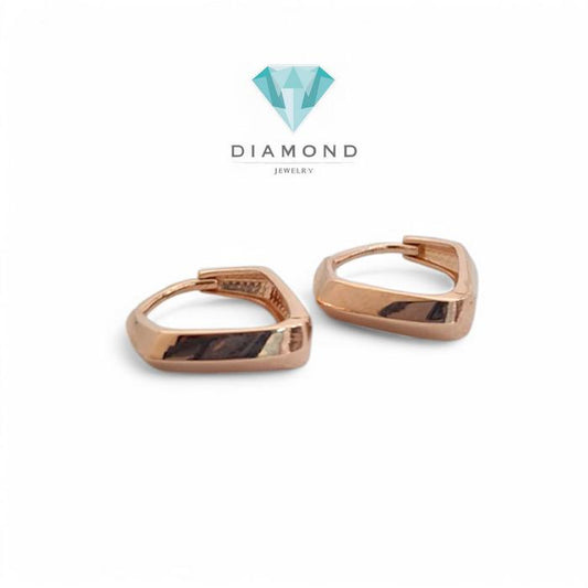 Anting Mas hoop segi Small Rose Gold 750K-Diamond Jewelry