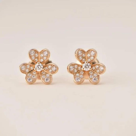 Clover frivole diamond earring 18k-Diamond Jewelry