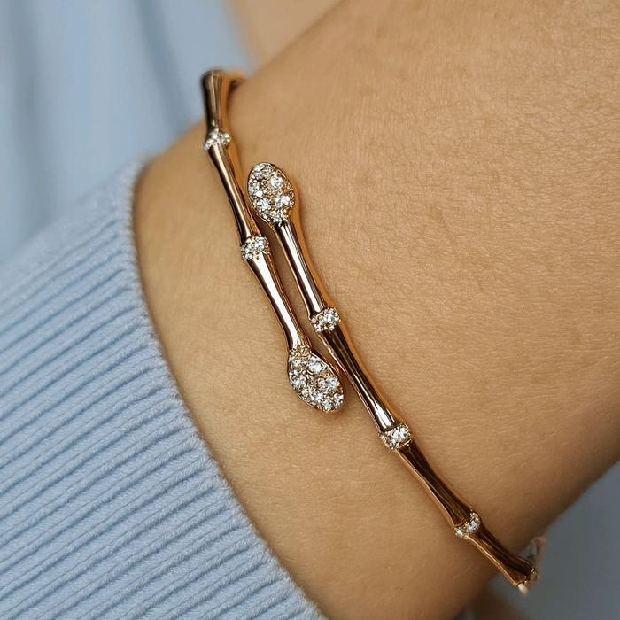Bamboo Gold Bracelet 750K / Gelang Emas Bamboo 750K / Diamond Jewelry 441GMS456LS
