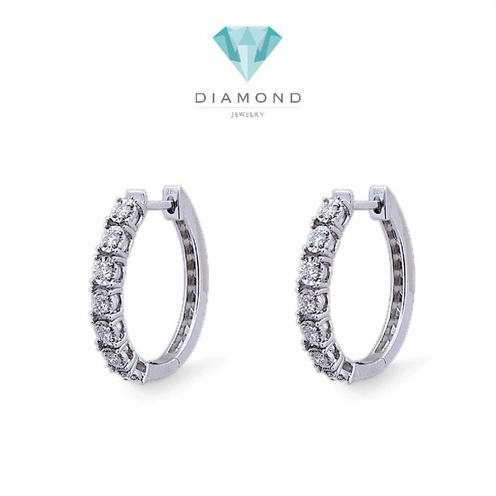 Hoop Listring Diamond Earring 18K / Diamond Jewelry