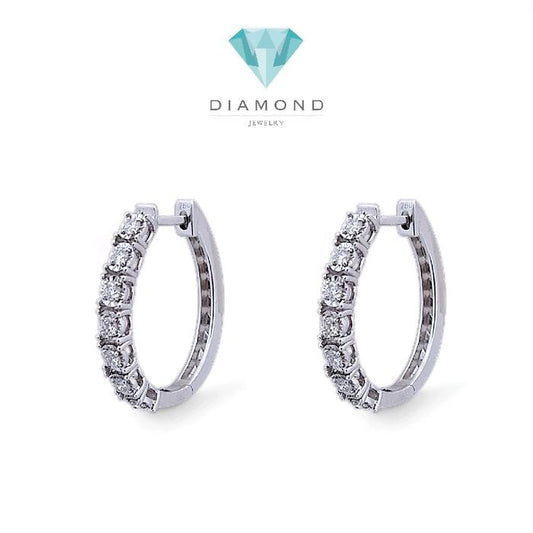 Hoop Listring Diamond Earring 18K / Diamond Jewelry