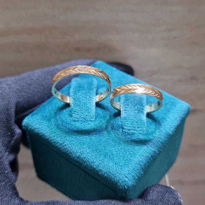 Cincin Kawin Emas 700K Rose Gold-Diamond Jewelry-421CMS234LS-422CMS245LS-HT