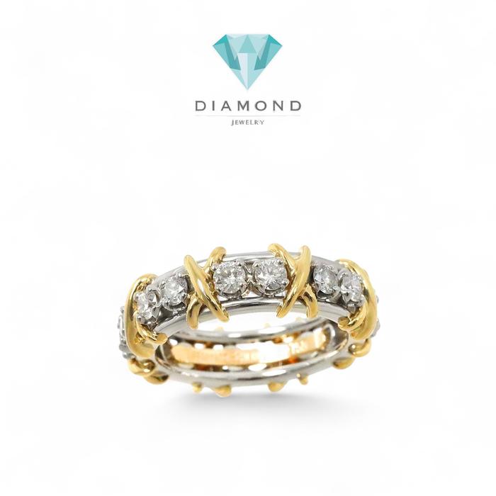 Cross X Ring Pave Diamond Ring / Diamond Jewelry-2CB2050AN-HT