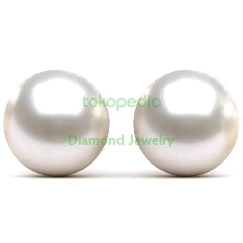 south sea pearl earring /Anting 13-15 mm 18 k gold Diamond Jewelry