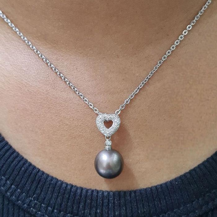 Liontin Love Black Pearl Diamond 18K / Diamond Jewelry 354LM475LSWP-HT