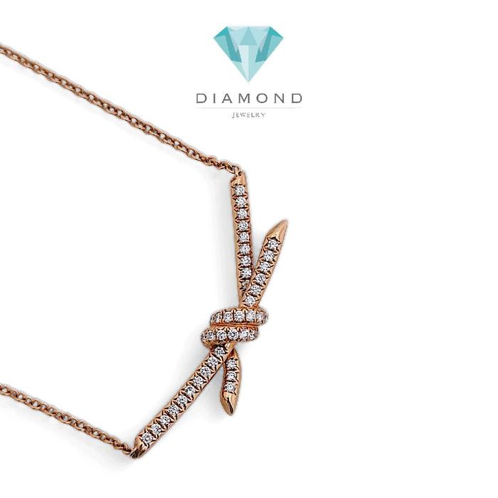Knot Diamond Necklace 18K / Diamond Jewelry