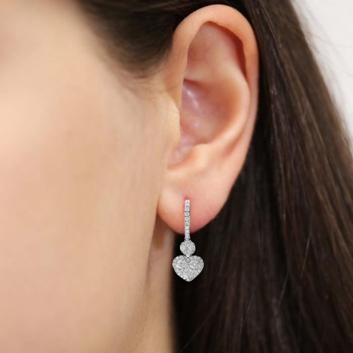 Heart Tristy Diamond Earring 18k-Diamond Jewelry