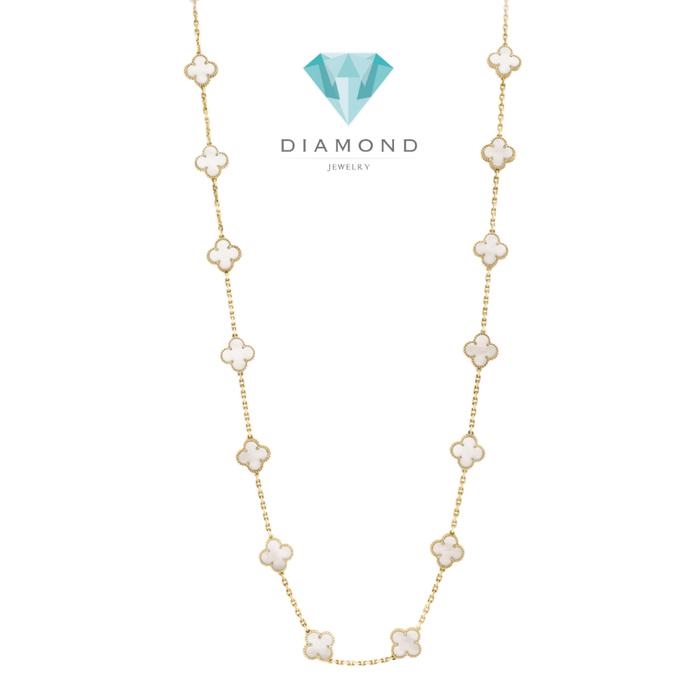 Vc necklace clover long mop/charnelianlobg  20 clover 18K gold Diamond Jewelry