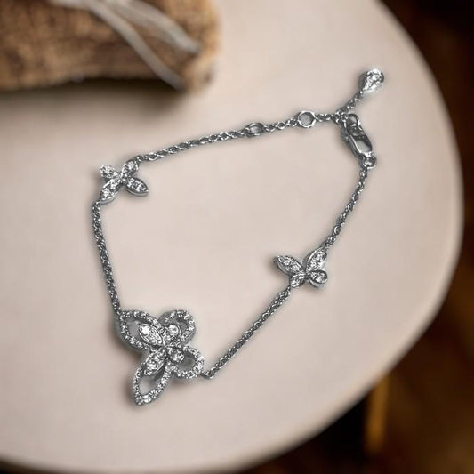Butterfly diamond bracelet 18k grf-Diamond Jewelru