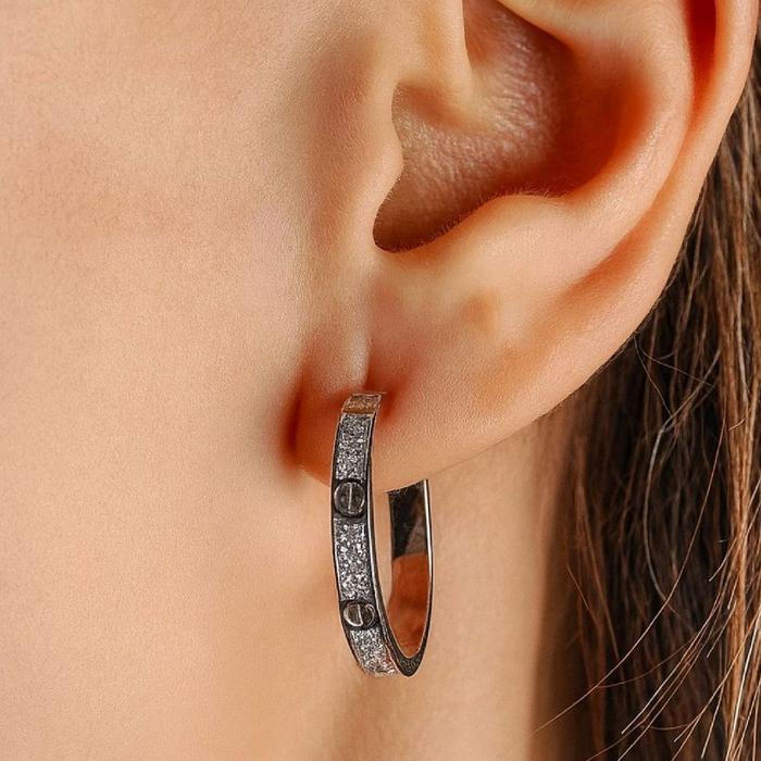 Pave Love Diamond Earring 18K / Anting Berlian Pave Love 18K / Diamond Jewelry 97ABD89000AB-HT