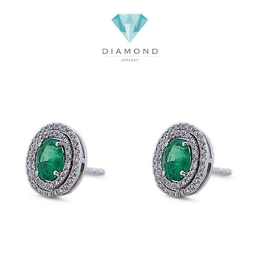 Emerald Diamond Earring 18K / Diamond Jewelry