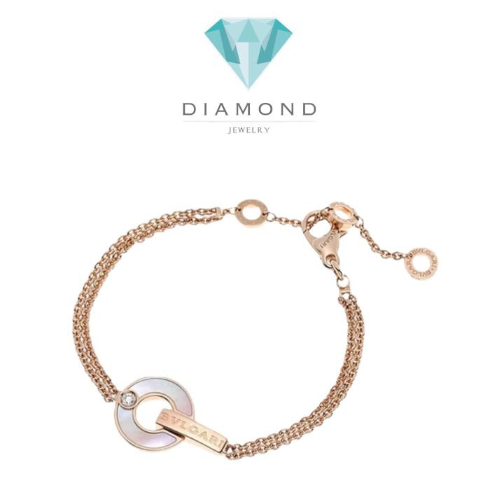 MOP Bracelet moon shape 18k rose gold bv-Diamond Jewelry