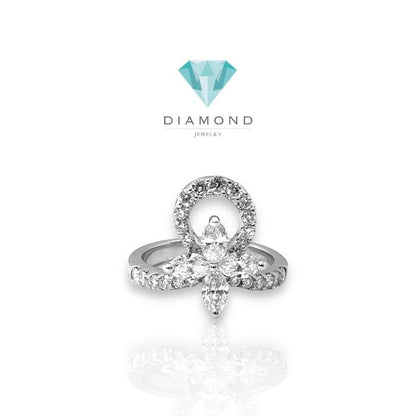 Cincin bunga berlian 18k diamond jewelry