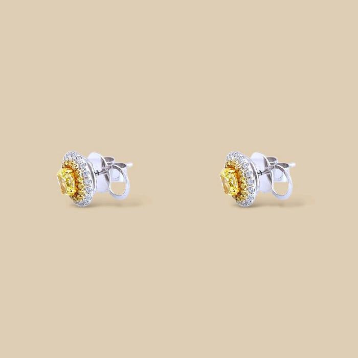 Yellow Diamond Oval Earring 18K / Anting Oval Berlian Kuning 18K / Diamond Jewelry / 1AB15000VLR