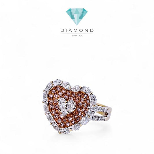 Love Pink Diamond Ring 18K / Diamond Jewelry/Cincin berlian pink heart diamond ring