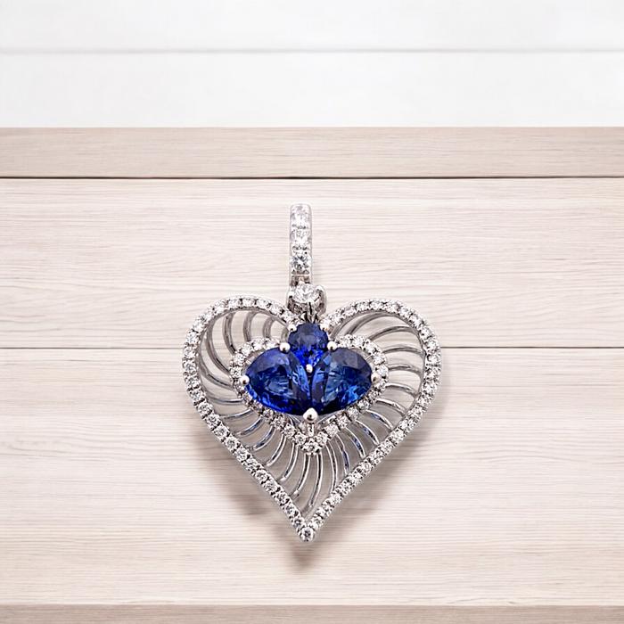 Love Blue Sapphire Liontin 18K / Diamond Jewelry