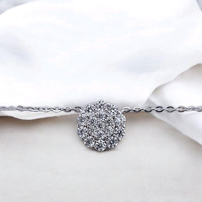Flower Necklace / Diamond Jewelry 415KMS235LS