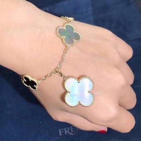 Magic Clover MOP Onyx mix  bracelet Diamond Jewelry