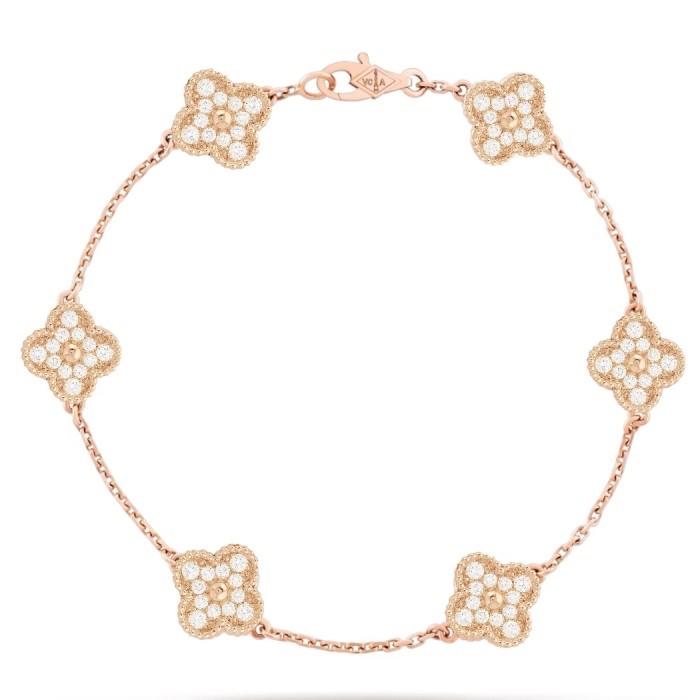 Sweet alhambra diamond 6 clover bracelet 18k-Diamond Jewelry MAG